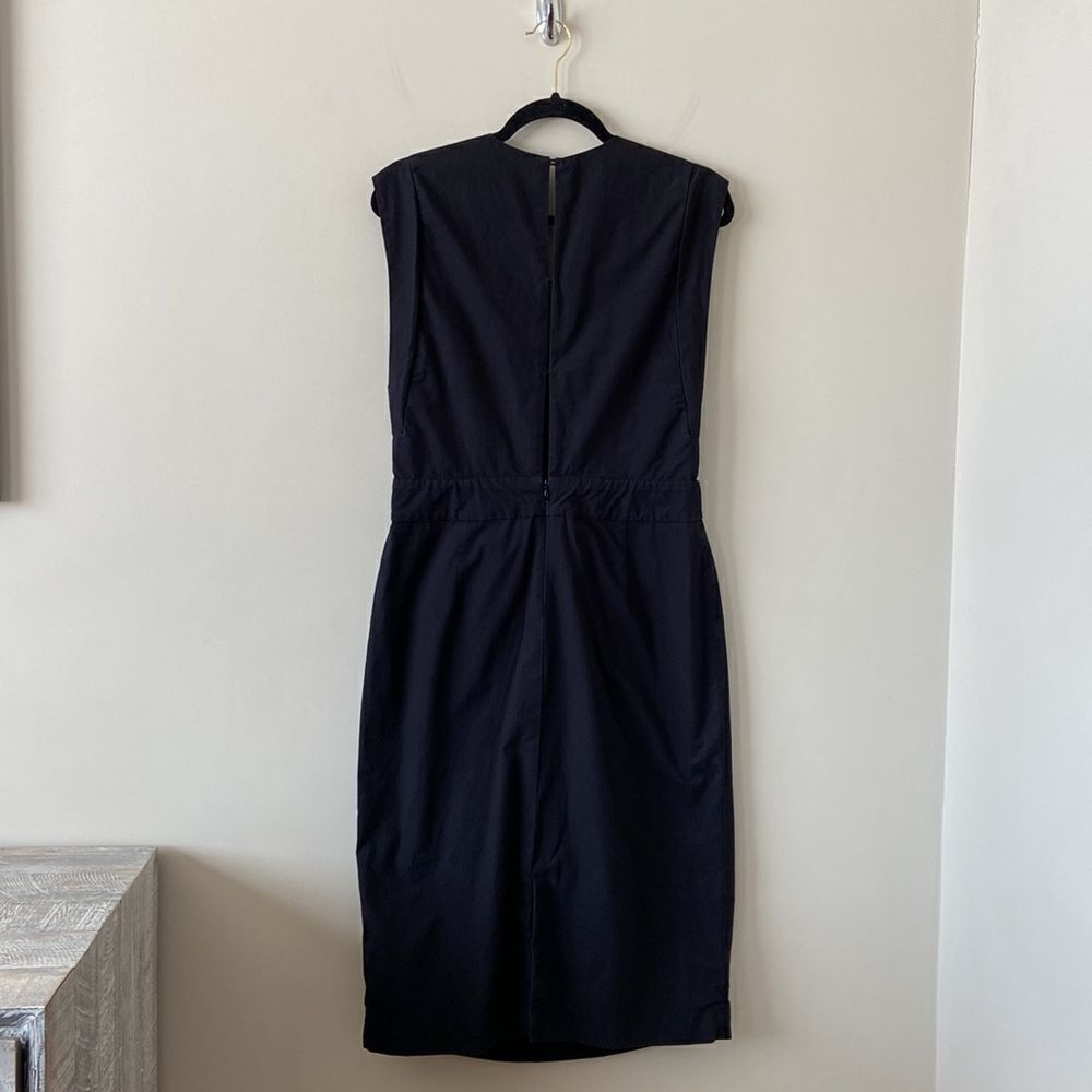 Aritzia-1-01 babaton Judith 100% Cotton Structured Deep V Midi Dress (Medium) - Picture 3 of 14